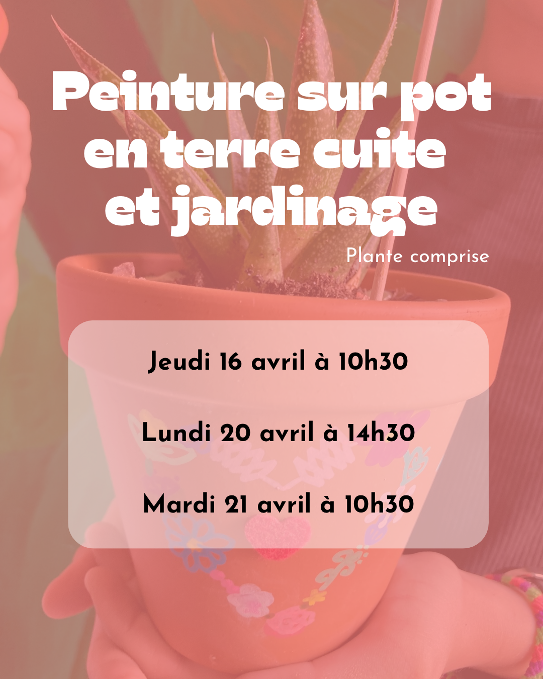 Peinture sur pot en terre cuite et jardinage