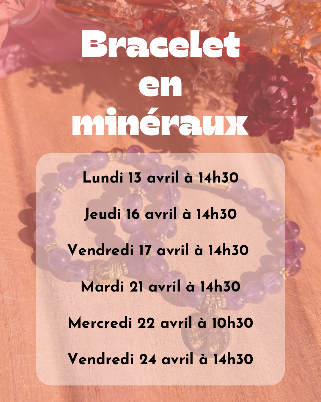 Atelier bracelet en minéraux